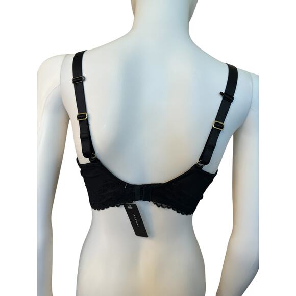 New ~ NATORI ~ Women's Black Cherry Blossom Convertible Plunge Bra Size 34G - Picture 7 of 8